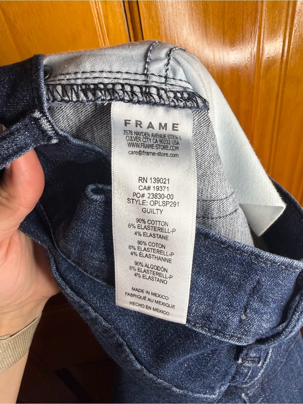 FRAME Le Slim Plazzo Denim Jeans High Rise Full Length Color Guilty Size 28 - Picture 5 of 8